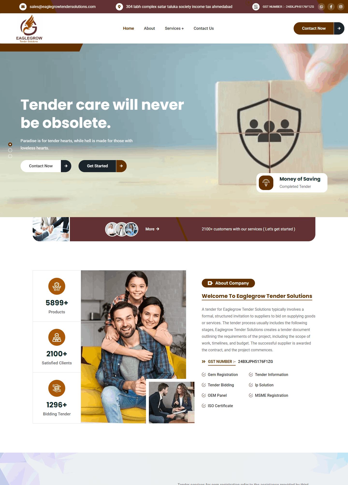 Eagle Growt tender solutions website work