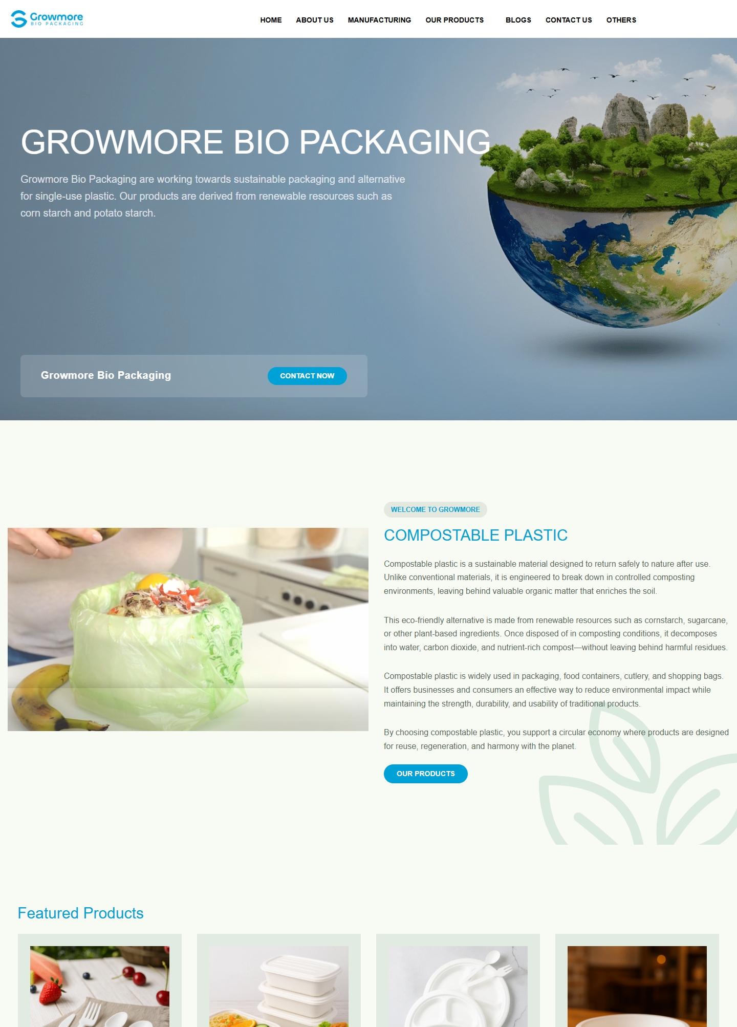 Growmore packaging website work