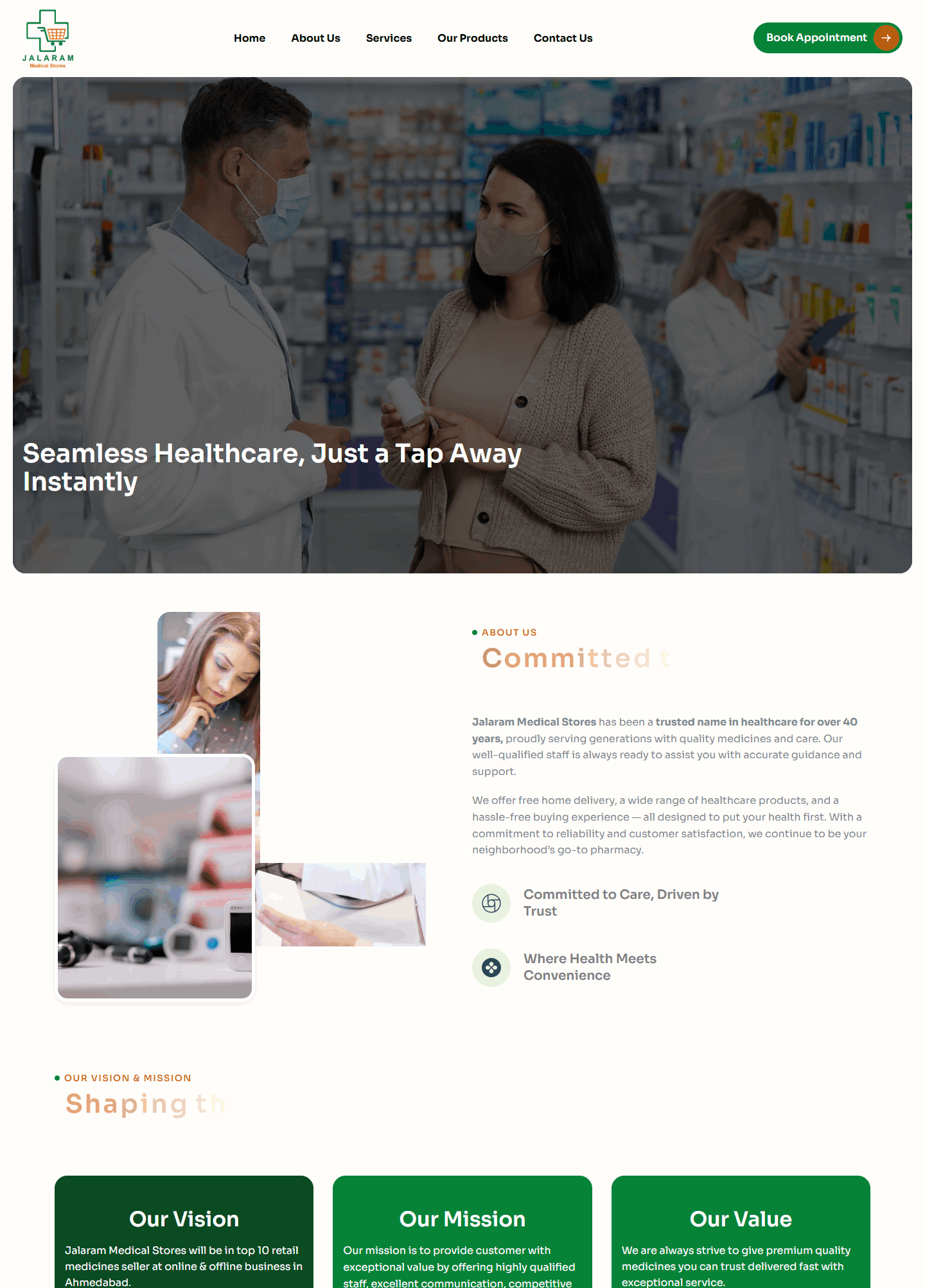 jalaram Medical Stores website Work