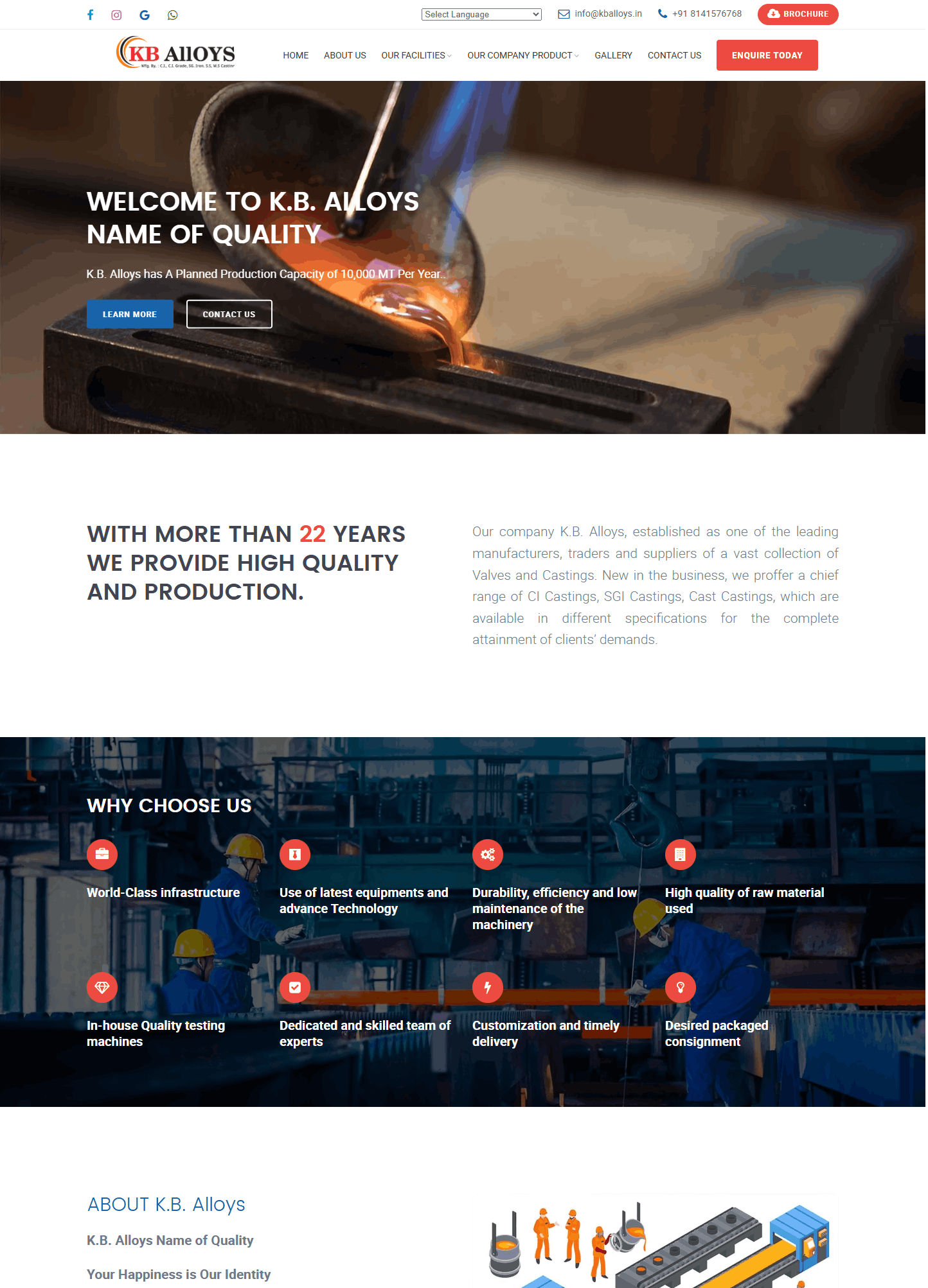 KB Alloys Website Work