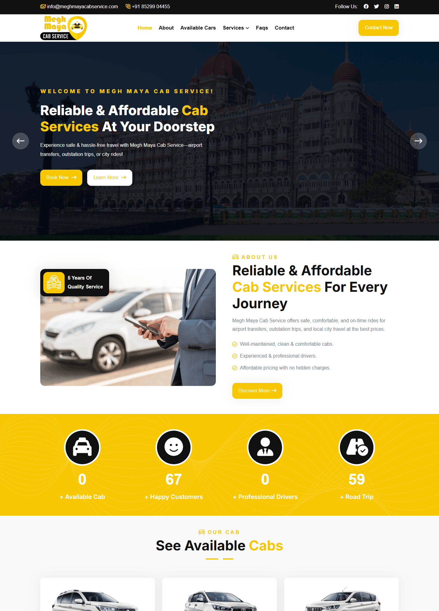 Meghmaya Cab Website Work