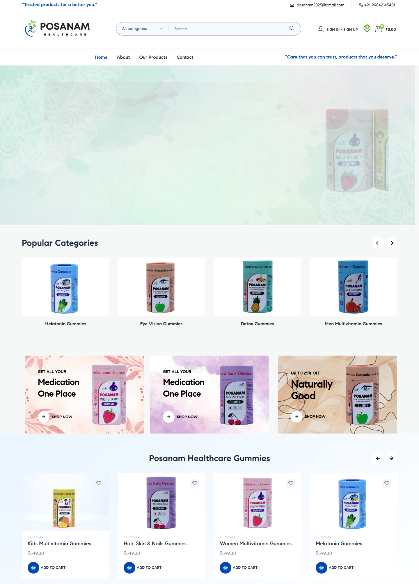 Posanam healthcare website work