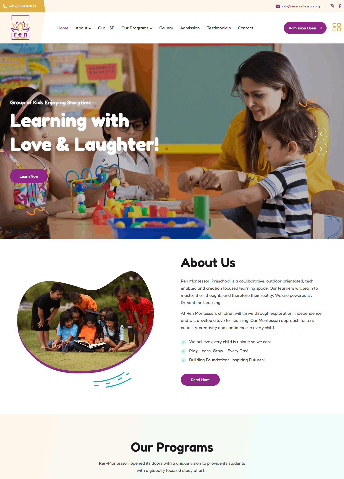 Renmontessori website work