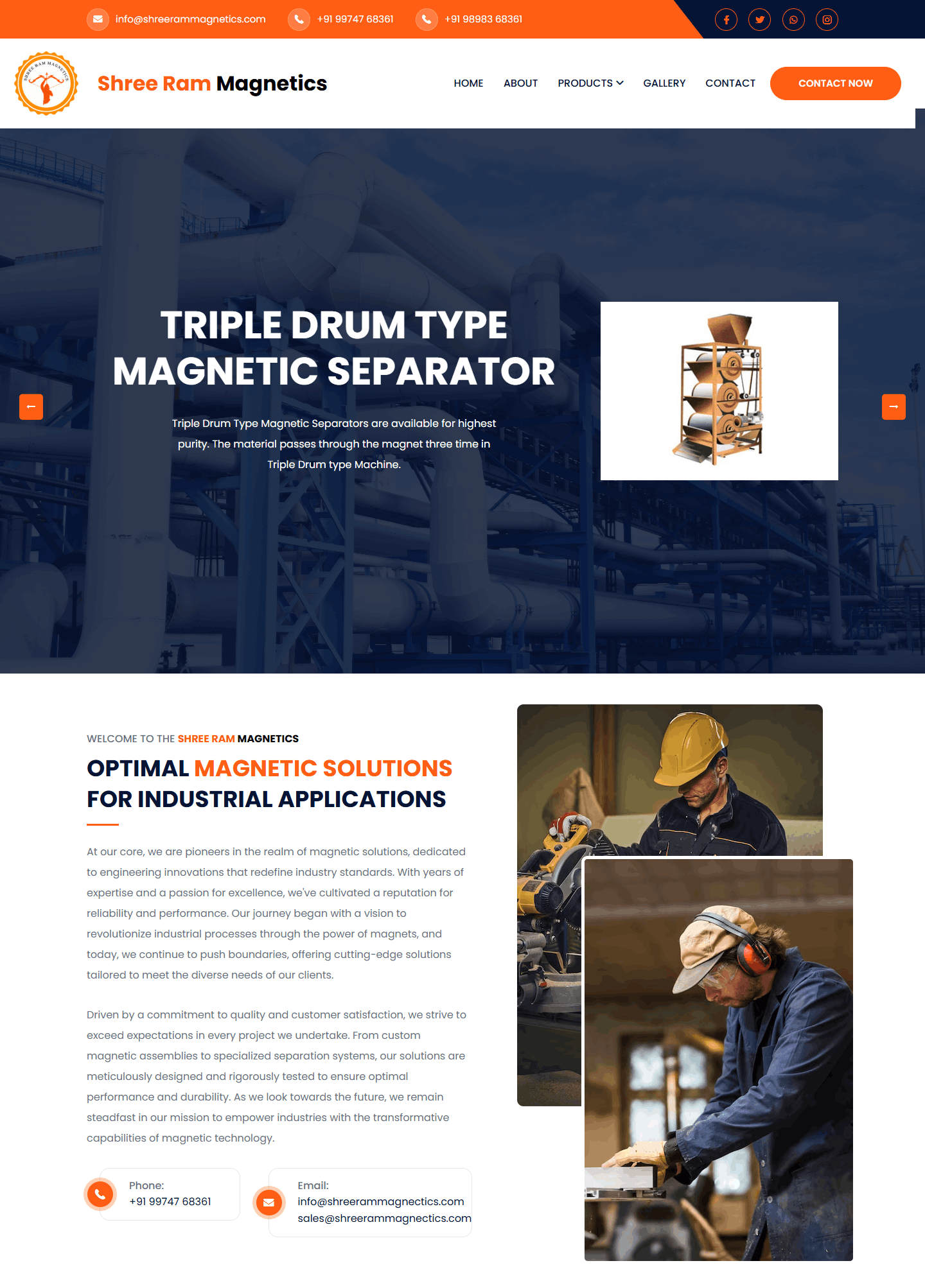 Shree Ram Magnetics Website work