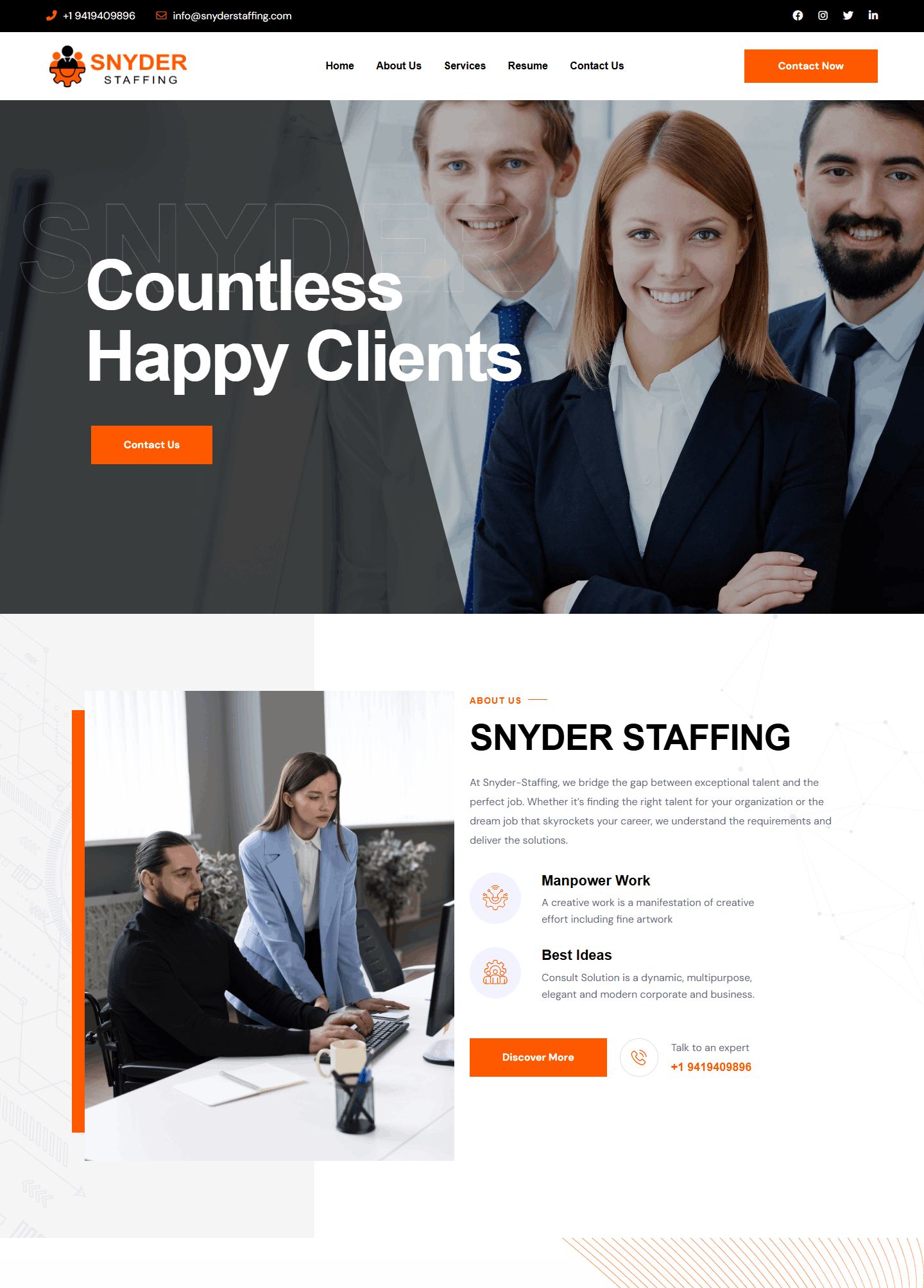 Snyder staffing website work