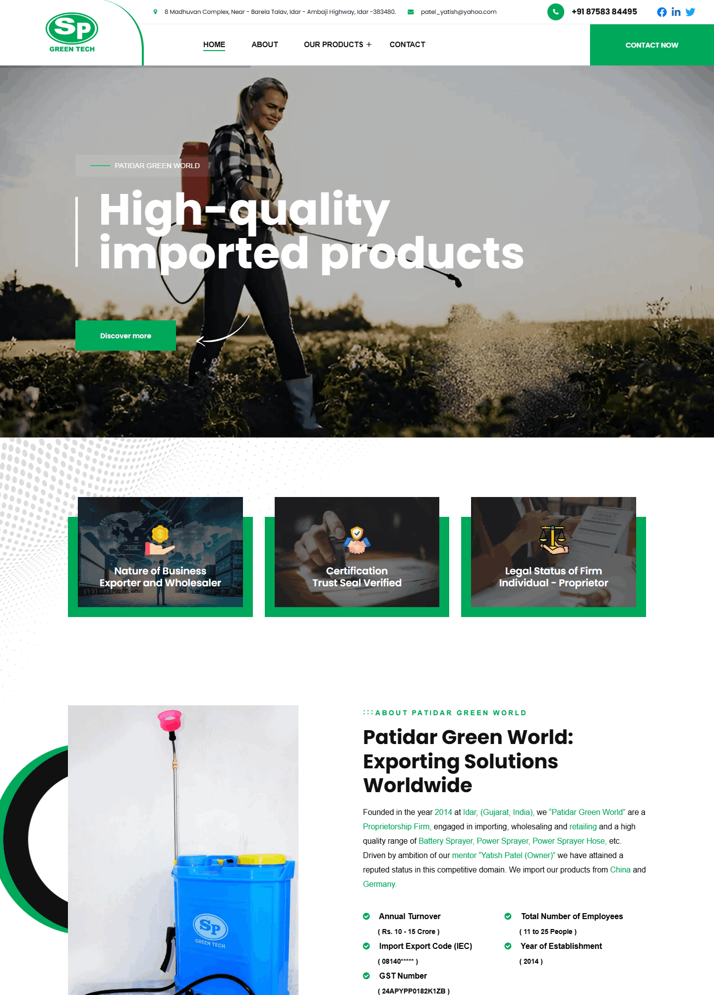 sp green tech website work