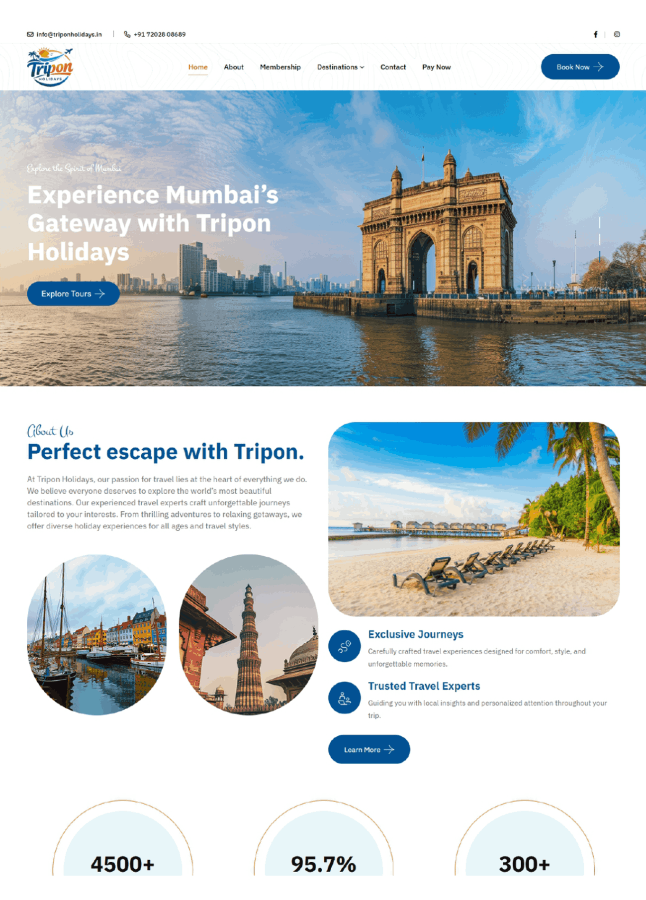 Tripon Holidays website work